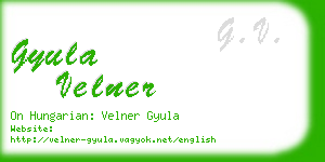 gyula velner business card